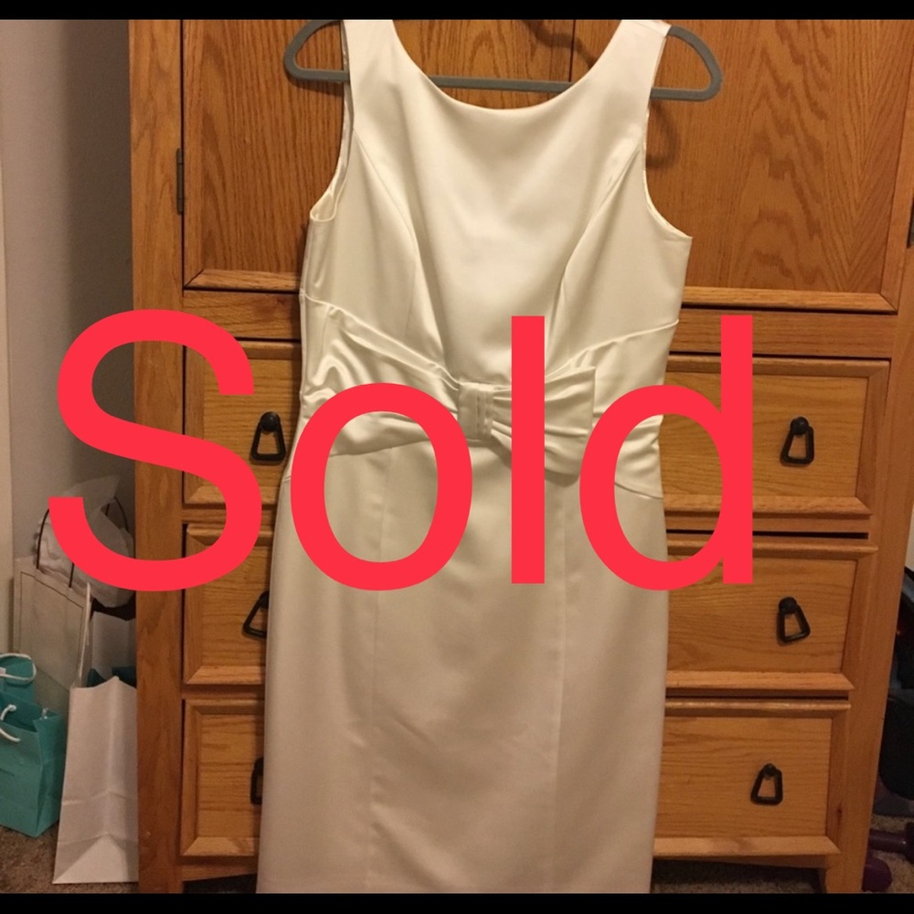 WHBM White Silk Dress Size 10